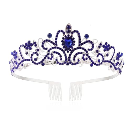 Kristall Tiaras Diadem For Frauen Mädchen Prinzessin Krone Mit Kämmen Hochzeit Geburtstag Party Bunte Krone Stirnband Zart Bequem(C9) von YFDGD