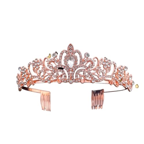 Luxus Hochzeit Party Accessiories Prinzessin Kristall Krone Stirnband For Frauen Mädchen Braut Ball Krone Kopfschmuck Schmuck Tiara Zart Bequem(Color 1) von YFDGD
