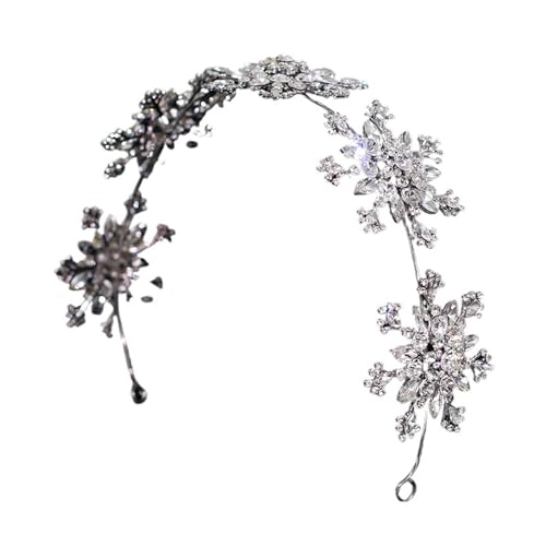 Luxus Kristall Schneeflocke Haarband Floral Braut Tiaras Krone Strass Pageant Diadem Stirnband Hochzeit Haar Zubehör Zart Bequem von YFDGD