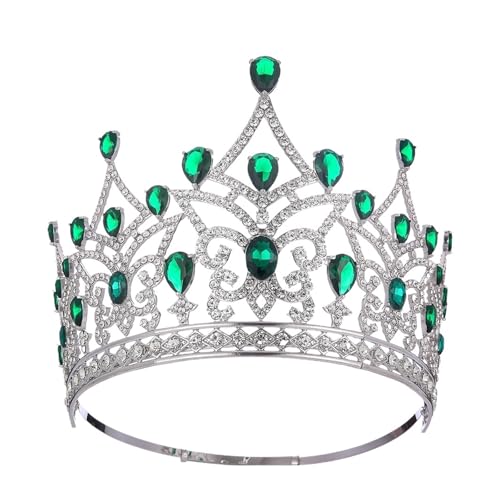 Miss International Queen Barockkrone Zirkon Große Krone For Miss Pageant Zart Bequem(Green) von YFDGD