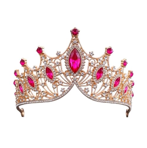 Multi Farbe Kristall Kronen Silber For Mädchen Kinder Tiaras Luxus Hochzeit Kopfschmuck Gold Stirnbänder Haar Zubehör Braut Zart Bequem(Color 1) von YFDGD