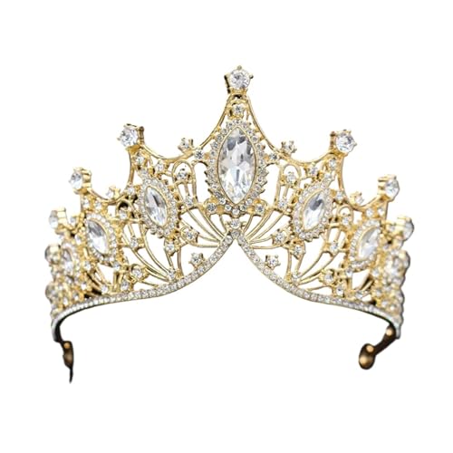 Multi Farbe Kristall Kronen Silber For Mädchen Kinder Tiaras Luxus Hochzeit Kopfschmuck Gold Stirnbänder Haar Zubehör Braut Zart Bequem(Color 6) von YFDGD