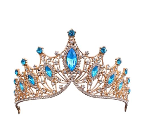 Multi Farbe Kristall Kronen Silber For Mädchen Kinder Tiaras Luxus Hochzeit Kopfschmuck Gold Stirnbänder Haar Zubehör Braut Zart Bequem(Color 7) von YFDGD