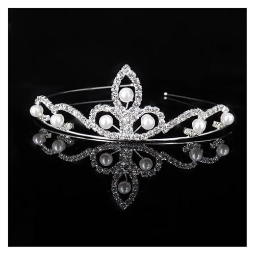 Prinzessin Perle Strass Tiara Kind Mädchen Abschlussball Geschenk Haarschmuck Braut Kopfschmuck Hochzeit Haarschmuck Krone Zart Bequem(D) von YFDGD