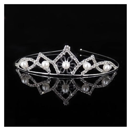 Prinzessin Perle Strass Tiara Kind Mädchen Abschlussball Geschenk Haarschmuck Braut Kopfschmuck Hochzeit Haarschmuck Krone Zart Bequem(I) von YFDGD