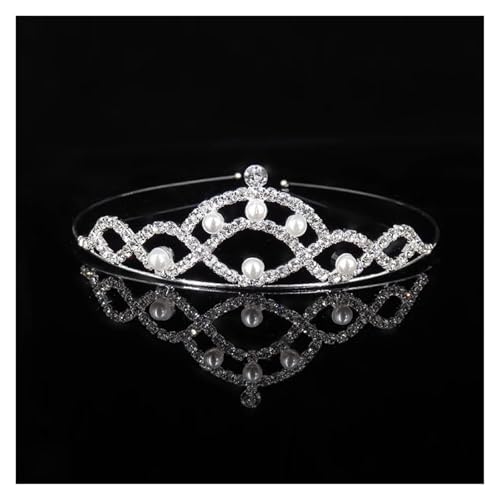 Prinzessin Perle Strass Tiara Kind Mädchen Abschlussball Geschenk Haarschmuck Braut Kopfschmuck Hochzeit Haarschmuck Krone Zart Bequem(J) von YFDGD