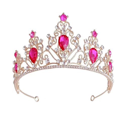 Schöne Braut Kopfbedeckung Mode Hochzeit Krone Luxus Geburtstag Party Tiaras Schmuck Kopfschmuck Mädchen Haar Acessories Zart Bequem(Gold rose) von YFDGD