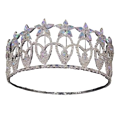 Strass Hochzeit Krone Kristall Braut Haar Zubehör Frauen Tiara Barock Stirnband Braut Königin Diadem Einstellbare Kopfbedeckungen Zart Bequem von YFDGD