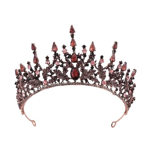 Vintage Barock Stirnband Kristall Tiaras Krone Braut Kopfschmuck Braut Hochzeit Haarschmuck For Frauen Zart Bequem(C2) von YFDGD