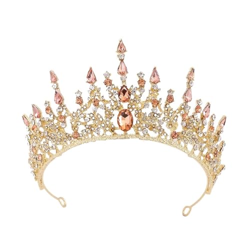Vintage Barock Stirnband Kristall Tiaras Krone Braut Kopfschmuck Braut Hochzeit Haarschmuck For Frauen Zart Bequem(C4) von YFDGD