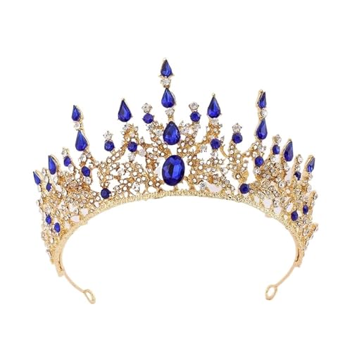 Vintage Barock Stirnband Kristall Tiaras Krone Braut Kopfschmuck Braut Hochzeit Haarschmuck For Frauen Zart Bequem(C7) von YFDGD