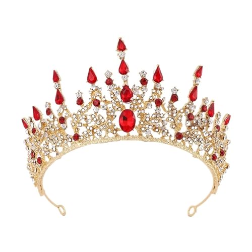 Vintage Barock Stirnband Kristall Tiaras Krone Braut Kopfschmuck Braut Hochzeit Haarschmuck For Frauen Zart Bequem(C8) von YFDGD