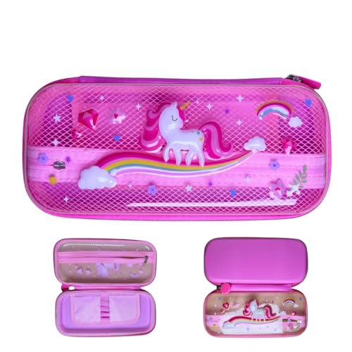 YFDSXKMZ Federmäppchen Unicorn,Stiftehalter mit Reißverschluss,Große 2 Fächer Design für Transparente Stifttasche, Wasserabweisend, für Schule & Büro, stylisches Design, 23 cm x 11 x 5 cm von YFDSXKMZ