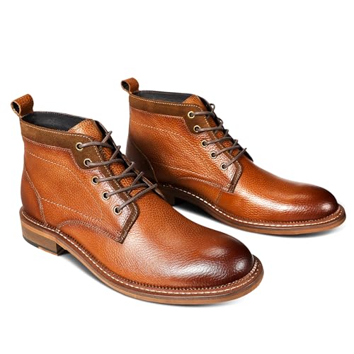YFFUSHI Herren Stiefeletten Rindsleder Schnürstiefeletten Boots Rundschuh Klassische Kurzschaft Stiefel für Männer, Braun, 41 YFFUSHI Herren Stiefeletten Rindsleder Schnürstiefeletten Boots Rundschuh Klassische Kurzschaft Stiefel für Männer, Braun, 41 von YFFUSHI