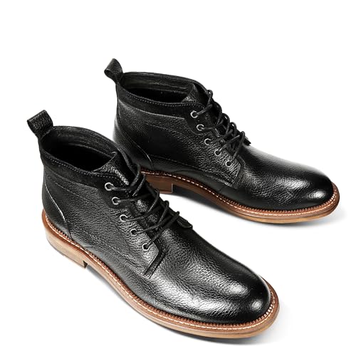YFFUSHI Herren Stiefeletten Rindsleder Schnürstiefeletten Boots Rundschuh Klassische Kurzschaft Stiefel für Männer, Schwarz, 41 YFFUSHI Herren Stiefeletten Rindsleder Schnürstiefeletten Boots Rundschuh Klassische Kurzschaft Stiefel für Männer, Schwarz, 41 von YFFUSHI