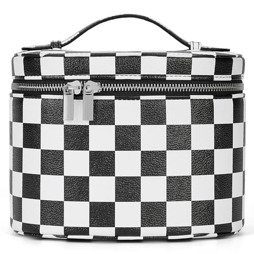 YFGBCX Karierte Make-up-Tasche mit Trennwand, Reise-Kulturbeutel, Kosmetiktasche, Make-up-Organizer von YFGBCX