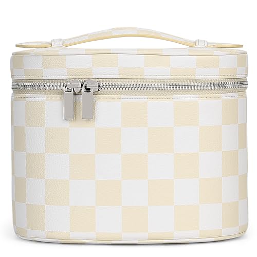 YFGBCX Karierte Make-up-Tasche mit Trennwand, Reise-Kulturbeutel, Kosmetiktasche, Make-up-Organizer von YFGBCX