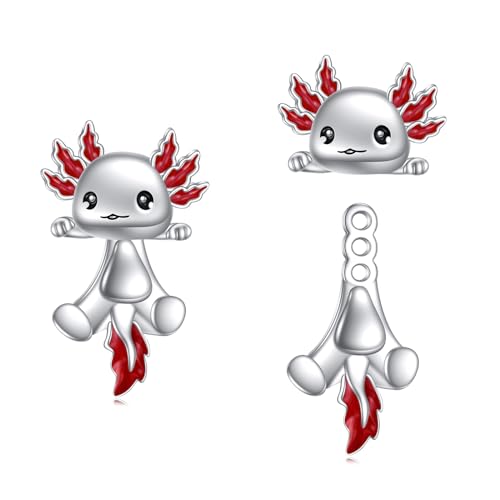 Axolotl Ohrstecker für Frauen 925 Sterling Silber Axolotl Schmuck Hypoallergene Axolotl Geschenke Geburtstag (Axolotl) von YFN
