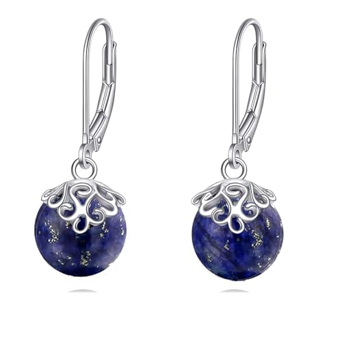 Lapis Lazuli Ohrringe Sterling Silber Irish Drop Ohrringe Lapis Leverback Ohrringe Schmuck Weihnachten Geschenke für Frauen Mädchen (Lapis Lazuli) von YFN