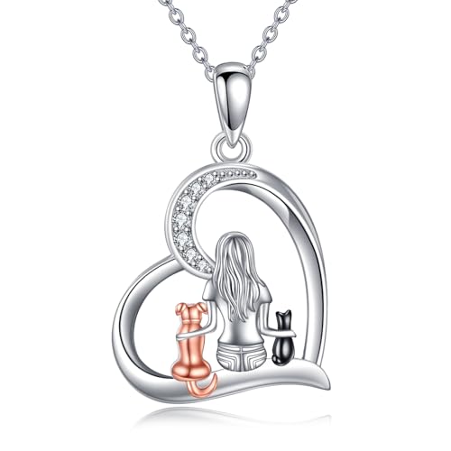 YFN 925 Sterlingsilber Hund Halskette für Frauen Zierlicher Hund Anhänger mit verstellbarer 18+2 Zoll Kette Hypoallergener Haustier Schmuck Geschenk für Sie, Weihnachten/Valentinstag/Muttertag von YFN