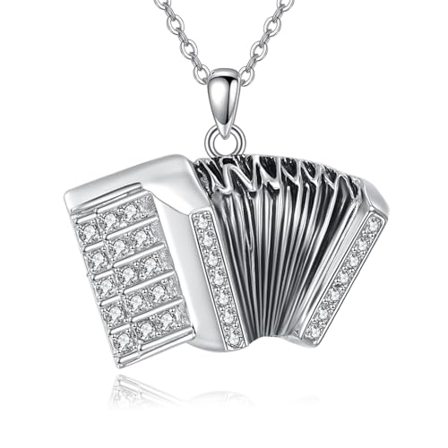 YFN Akkordeon-Halskette, Sterlingsilber, Zirkonia, Melodeon, Musikinstrument, Schmuck, Broadway, Geschenk für Frauen, Akkordeon-Spieler YFN Akkordeon-Halskette, Sterlingsilber, Zirkonia, Melodeon, Musikinstrument, Schmuck, Broadway, Geschenk für Frauen, Akkordeon-Spieler von YFN