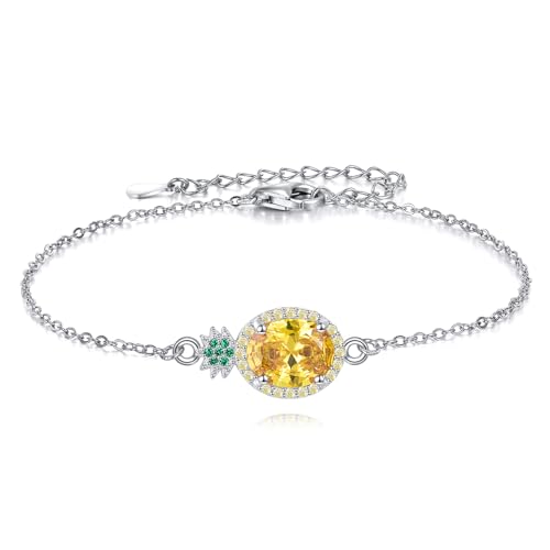 YFN Ananas Fußkettchen Sterling Silber Ananas Charme Armband Gelb Kristall Fußkettchen Hawaii Schmuck Geschenk Für Damen YFN Ananas Fußkettchen Sterling Silber Ananas Charme Armband Gelb Kristall Fußkettchen Hawaii Schmuck Geschenk Für Damen von YFN