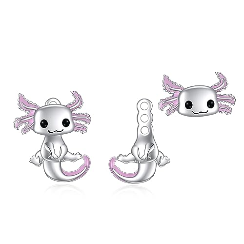 Axolotl Ohrstecker für Frauen 925 Sterling Silber Katze Ohrringe Schmuck Geschenke (Axolotl 2) von YFN