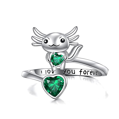 YFN Axolotl Ring für Frauen 925 Sterling Silber Axolotl-Schmuck Geburtstagsgeschenke für Mama Mädchen (7) von YFN