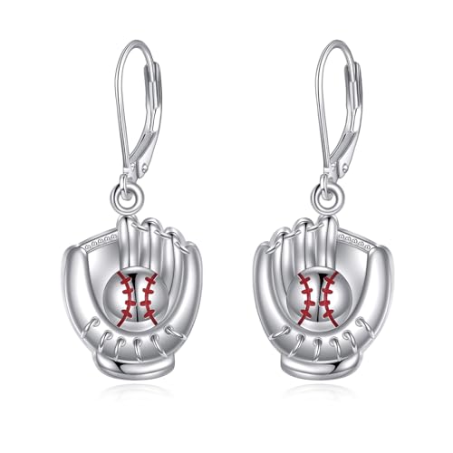 YFN Baseball Ohrringe 925 Sterling Silber Hängend Tropfen Ohrringe Schmuck Baseball Geschenke für Damen Herren Baseball Spieler YFN Baseball Ohrringe 925 Sterling Silber Hängend Tropfen Ohrringe Schmuck Baseball Geschenke für Damen Herren Baseball Spieler von YFN