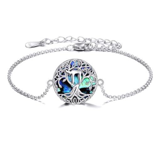 YFN Baum des Lebens Armband Sterling Silber Chai Baum des Lebens Armband Schmuck Jüdische Geschenke für Damen Mädchen von YFN