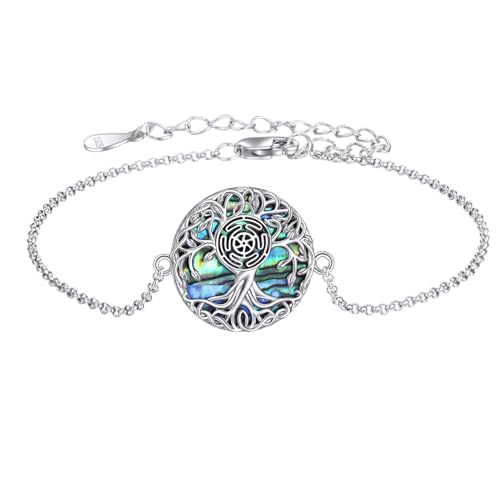 YFN Baum des Lebens Armband Sterling Silber Abalone Shell Baum des Lebens Armband Schmuck Geschenke für Damen Mädchen (Hekate) von YFN