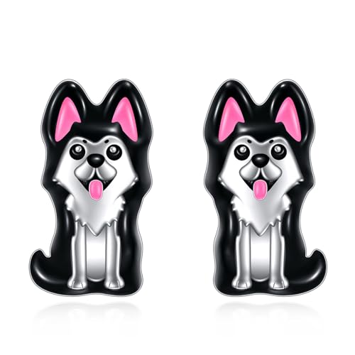 YFN Bunny Kaninchen Ohrringe für Frauen Sterling Silber Niedliche Kaninchen Ohrstecker Schmuck Geschenke (sheepdog) von YFN