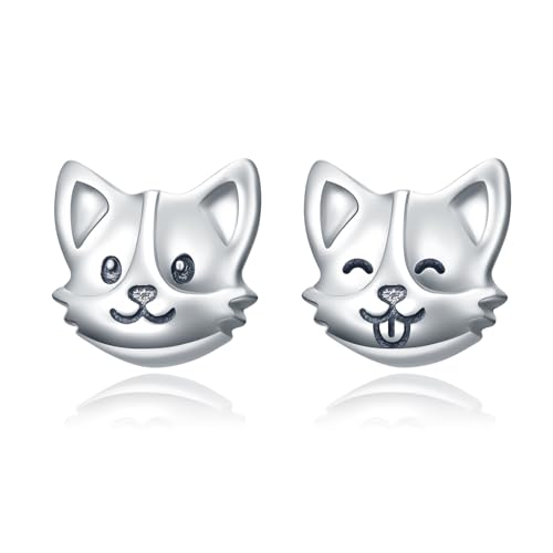 YFN Corgi Ohrringe 925 Sterling Silber Corgi Ohrstecker Hund Schmuck Geschenke für Frauen Mädchen Hundeliebhaber von YFN