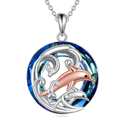 YFN Delphin Halskette 925 Sterling Silber Mutter und Tochter Anhänger Niedlicher Tierschmuck Geschenk für Damen Mutter YFN Delphin Halskette 925 Sterling Silber Mutter und Tochter Anhänger Niedlicher Tierschmuck Geschenk für Damen Mutter von YFN