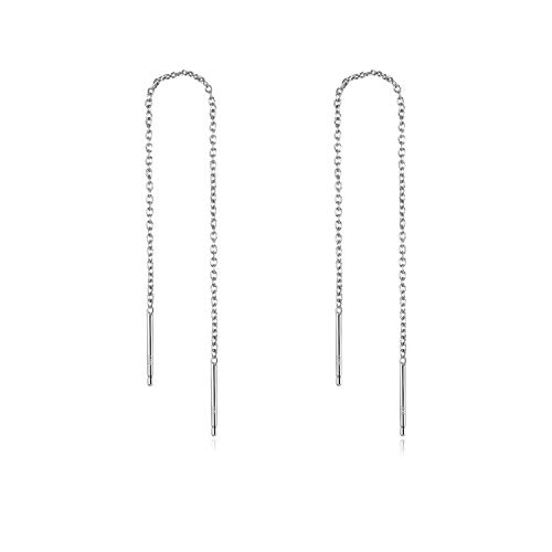 YFN Einfädler Ohrringe aus Ketten Elegant Filigran in 925 Sterling Silber Lange Durchziehen Ohrringe (3, Silber) von YFN