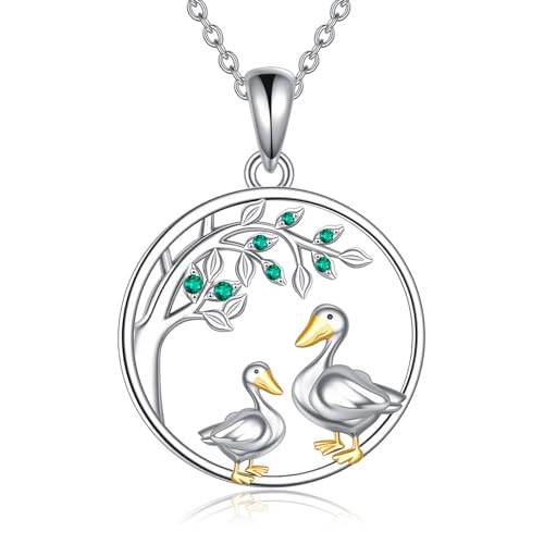 YFN Enten Halskette 925er Sterling Silber Enten Kette Mutter Tochter Anhänger Tier Schmuck Geschenk für Damen Mutter YFN Enten Halskette 925er Sterling Silber Enten Kette Mutter Tochter Anhänger Tier Schmuck Geschenk für Damen Mutter von YFN