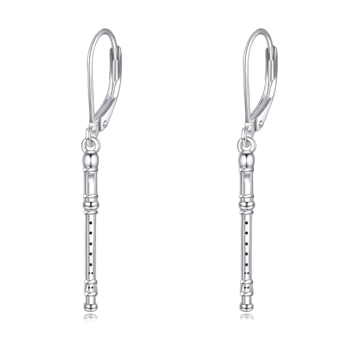 YFN Flöte Ohrringe 925 Sterling Silber Flöte Hängend Tropfen Klapphebel Ohrringe Schmuck Musikliebhaber Geschenke für Damen Herren YFN Flöte Ohrringe 925 Sterling Silber Flöte Hängend Tropfen Klapphebel Ohrringe Schmuck Musikliebhaber Geschenke für Damen Herren von YFN
