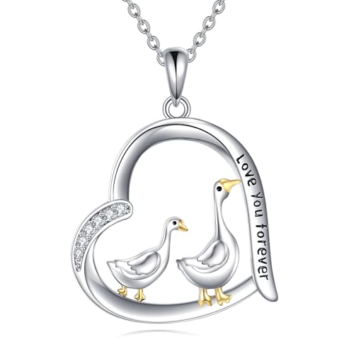 YFN Gans Halskette Sterling Silber Gans Anhänger Halskette Gans Schmuck Geschenke für Frauen von YFN