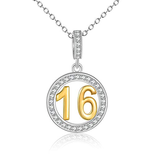 YFN Geburtstags Halskette Schmuck Sterling Silber Geschenke Zum 16 18 21 30 40 50 60 Geburtstag Kette Anhänger Geschenke für Frauen Mädchen von YFN