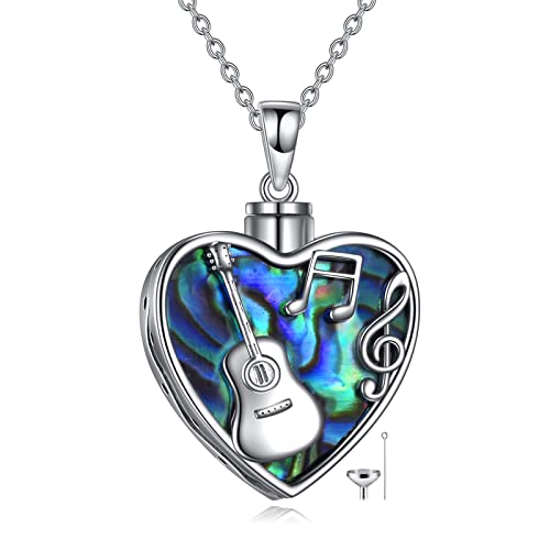 YFN Gitarre Urne Halsketten für Asche für Frauen Sterling Silber Abalone Shell Kremation Halskette Schmuck für geliebte Menschen YFN Gitarre Urne Halsketten für Asche für Frauen Sterling Silber Abalone Shell Kremation Halskette Schmuck für geliebte Menschen von YFN