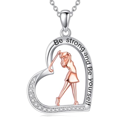 YFN Golf Halskette 925 Sterling Silber Sport Anhänger Golfen Schmuck Geschenk für Damen Mädchen YFN Golf Halskette 925 Sterling Silber Sport Anhänger Golfen Schmuck Geschenk für Damen Mädchen von YFN