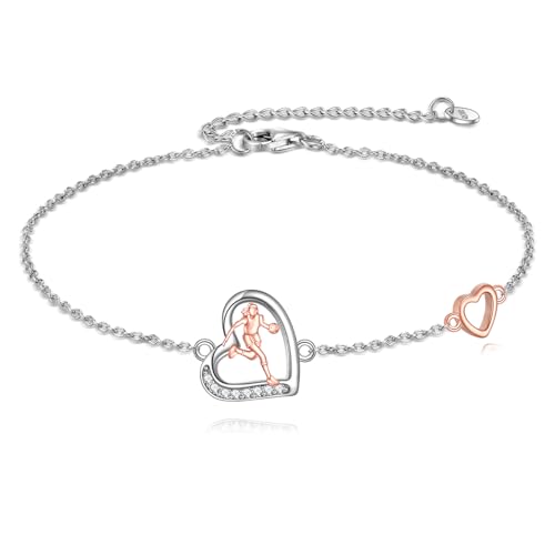 YFN Basketball Armband 925 Sterling Silber Ballspiele Armband Sport Schmuck Geschenk für Damen Sportler von YFN