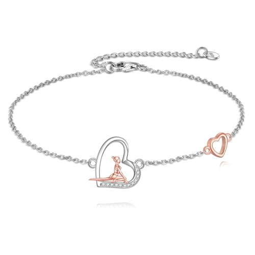 YFN Yoga Armband 925 Sterling Silber Yogatrainer Armband Sport Schmuck Geschenk für Damen Sportler von YFN