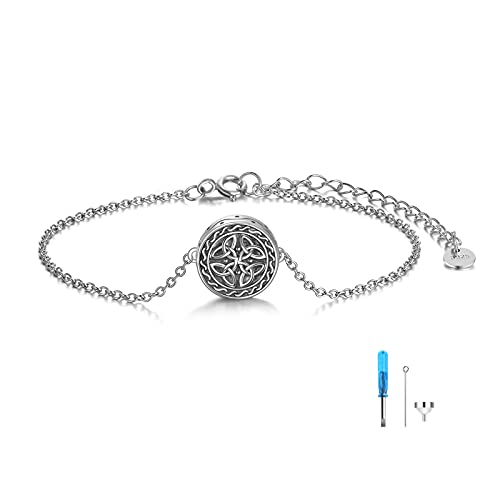 YFN Keltische Knoten Urnen Armband Sterling Silber Asche Armband Creme Keepsakschmuck für Damen Herren von YFN