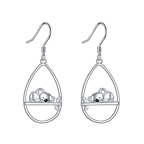 YFN Koala Ohrringe Sterling Silber Koala Hängend Baumeln Tropfen Ohrringe Schmuck Koala Geschenke für Damen Mädchen von YFN