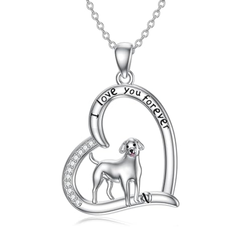 YFN Labrador Kette Sterling Silber Labrador Anhänger Halskette Labrador Schmuck für Damen Labrador Retriever Geschenke für Hundeliebhaber Mama Papa von YFN