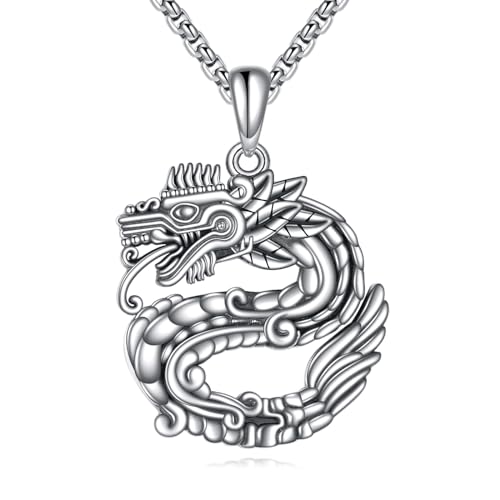 YFN Maya Halskette Sterling Silber Azteken Maya Kalender Anhänger Religiöser Schmuck Maya Geschenke für Damen Herren von YFN