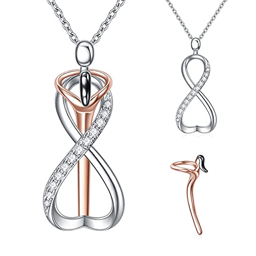 YFN Umarmung Halskette Sterling Silber Jahrestag Halskette Anhänger Schmuck Geschenke für Ihn Ihr Paar Damen Herren (Umarmung) von YFN