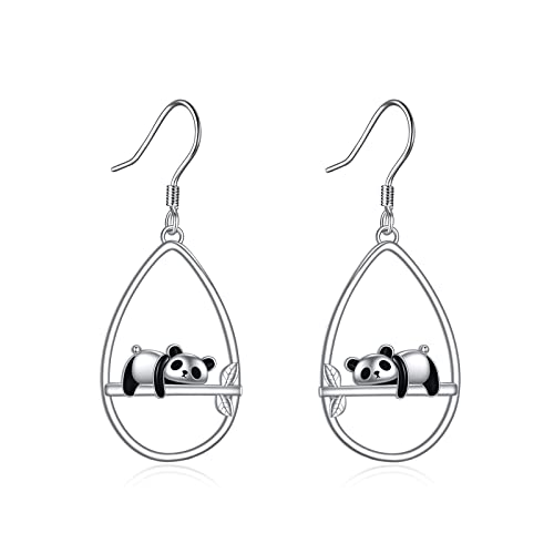 YFN Panda Ohrringe - Silber Panda Baumeln Tropfen Ohrringe Schmuck - Damen & Mädchen Geschenke von YFN