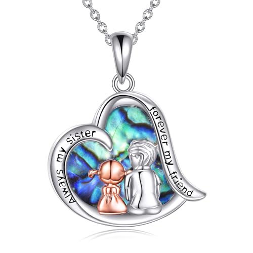 YFN S925 Sterling Silber Herzförmige Urnenkette mit Perlmutt – Ascheanhänger für Geschwister – Erinnerungsschmuck von YFN